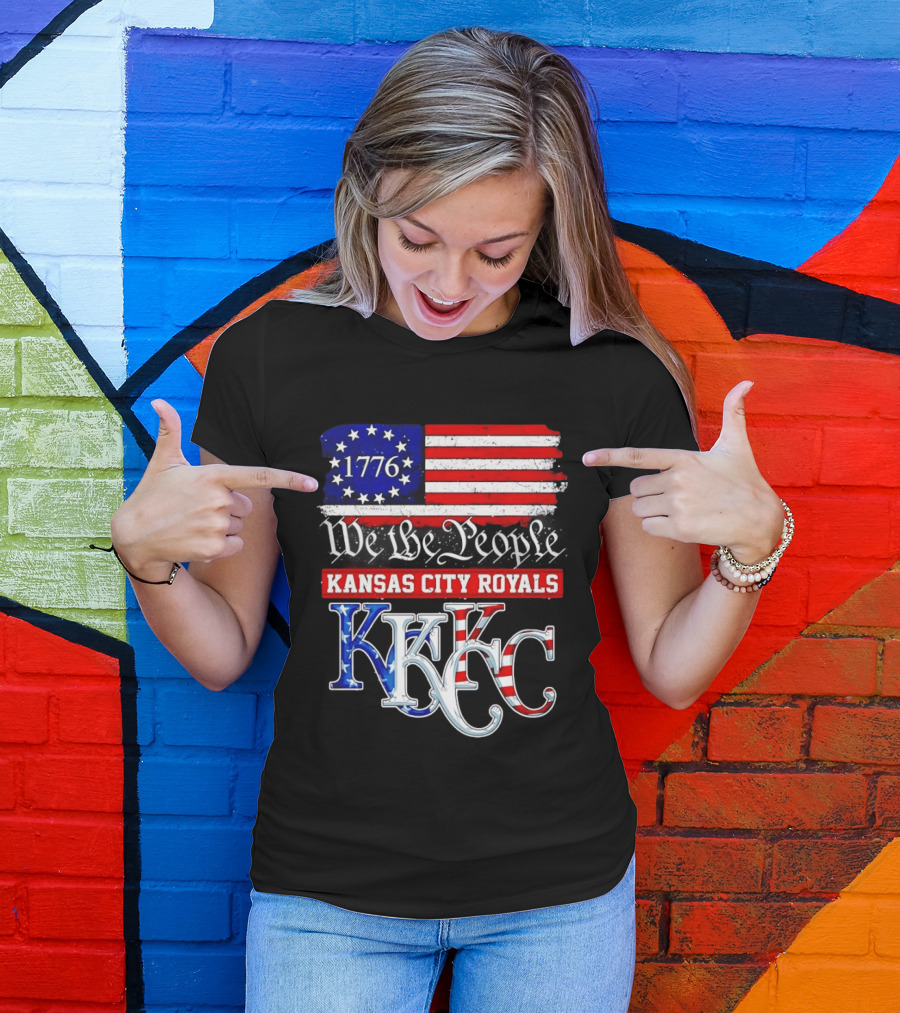 1776 We The People Kansas City Royals USA Flag KC T-Shirt