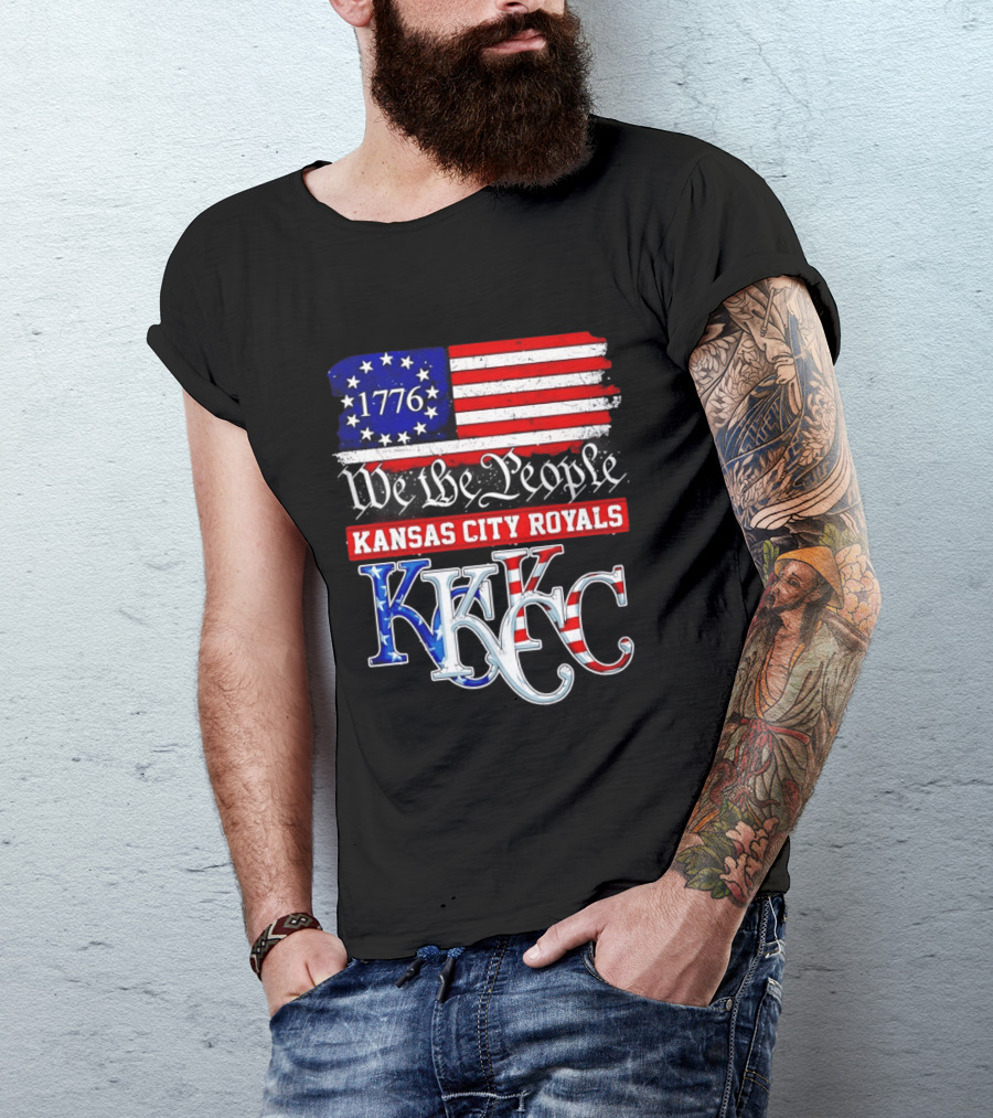 1776 We The People Kansas City Royals USA Flag KC T-Shirt