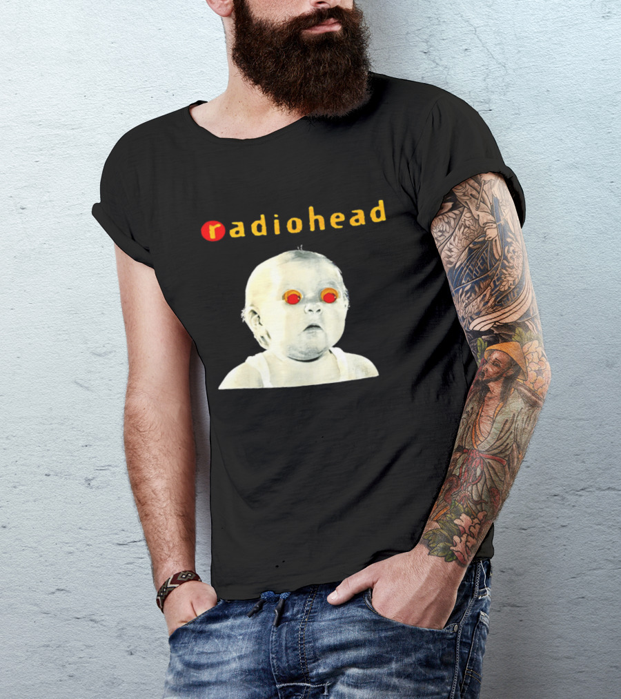 Radiohead Red Eyes Baby Face With Creepy Expression T-Shirt
