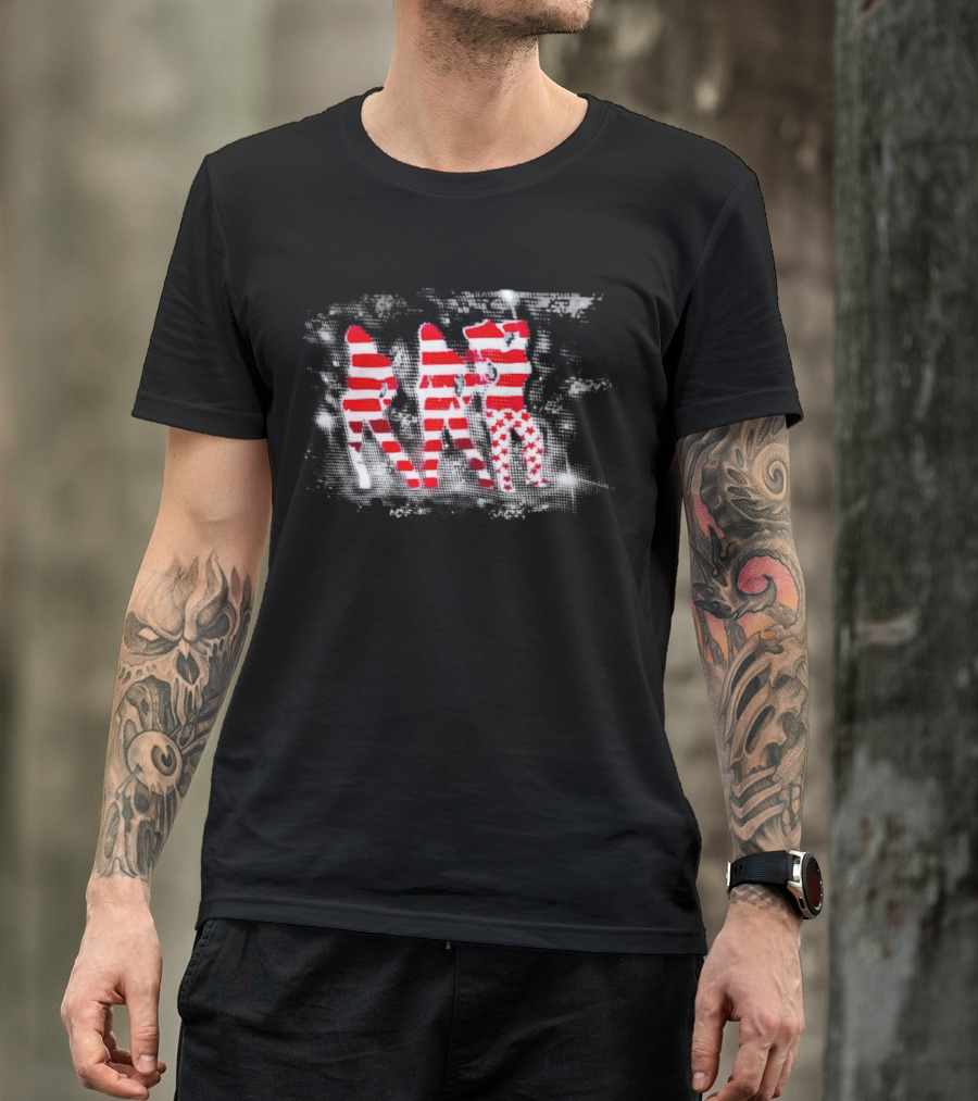 Red And White Striped Stars T-Shirt