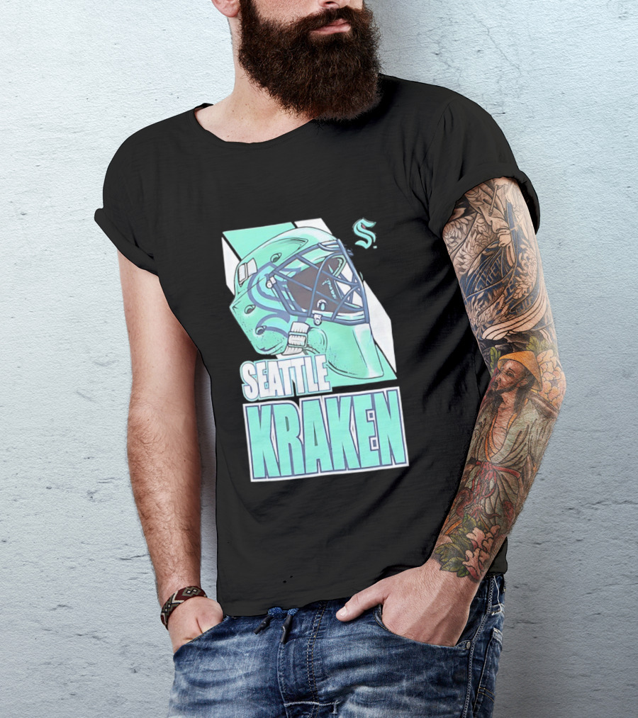 Seattle Kraken NHL Helmet Bucket Head Team T-Shirt