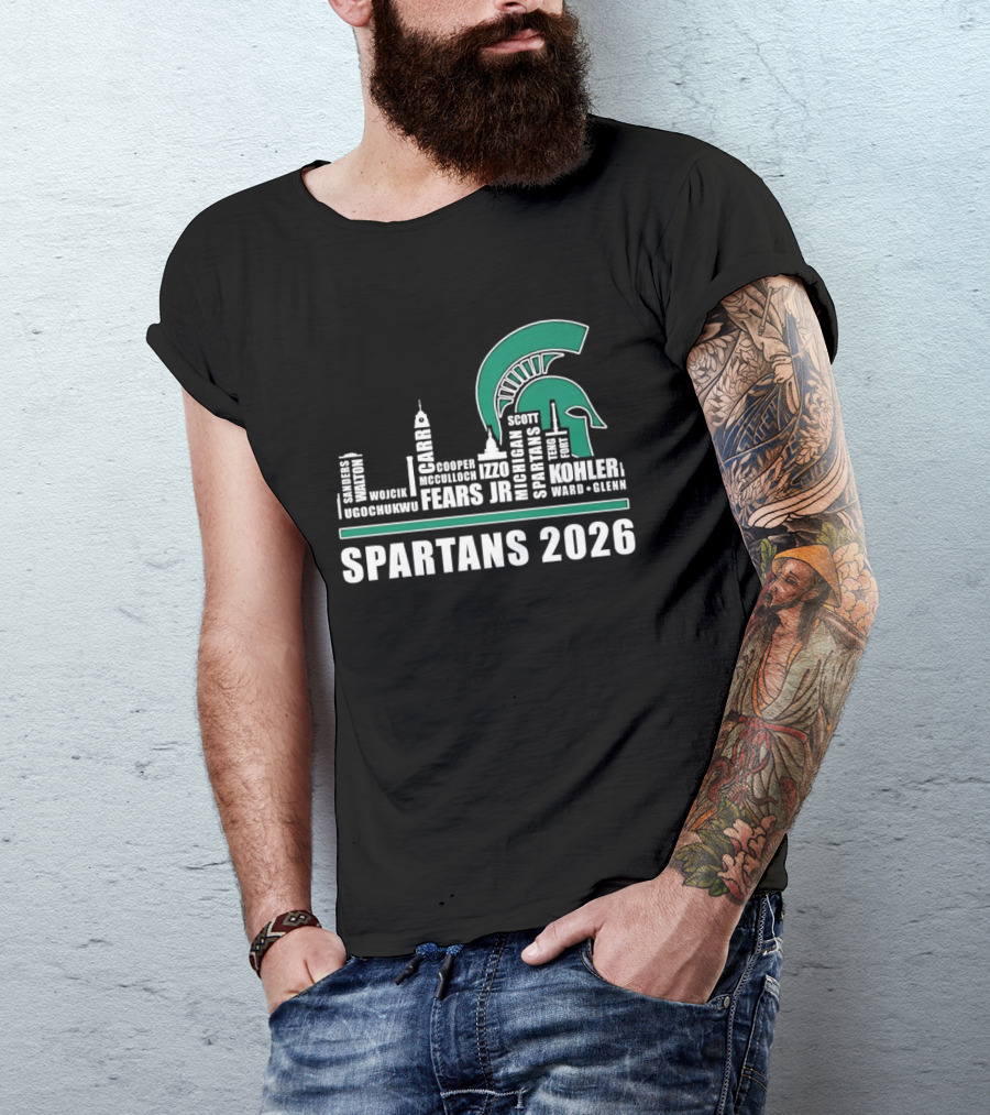 Michigan State Spartans Skyline 2026 Kohler Scott Fears Jr Walker T-Shirt