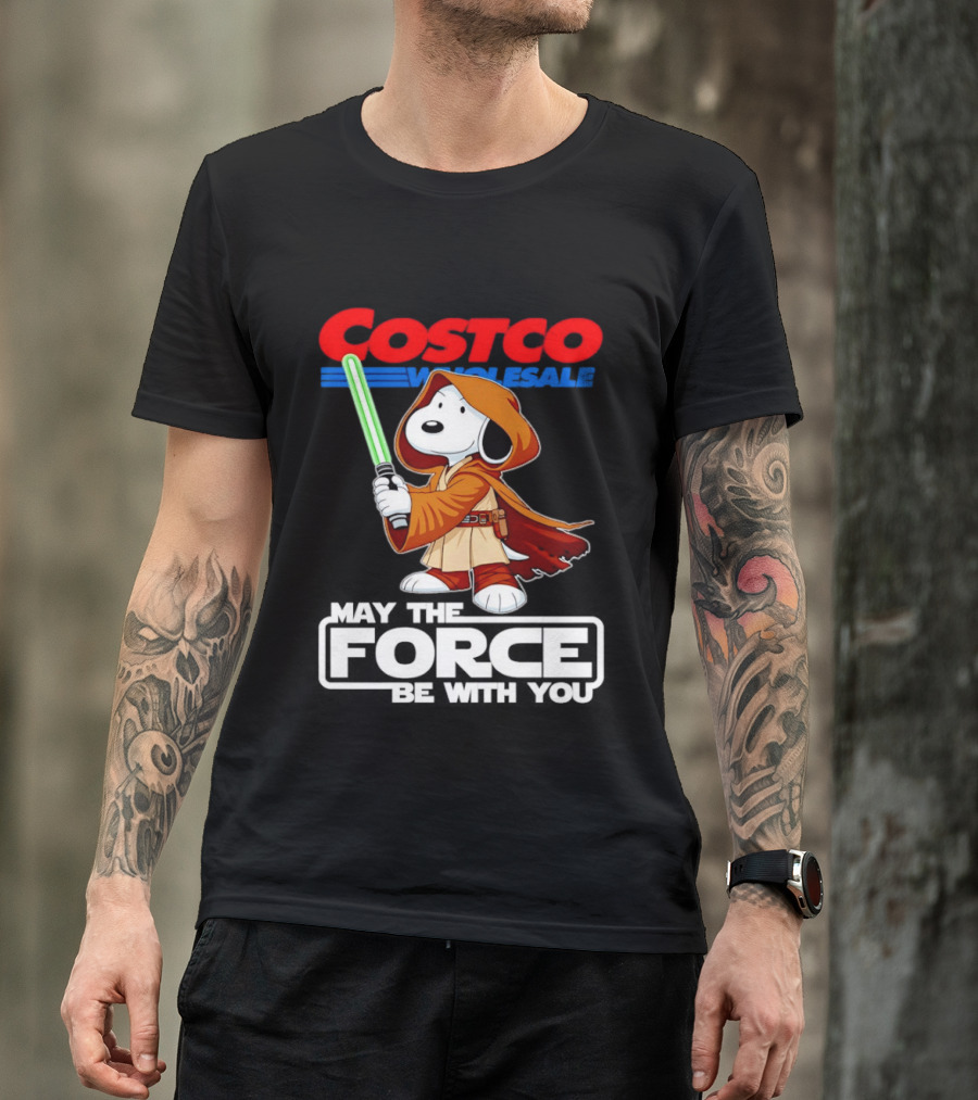 Snoopy Costco Wholesale May The Force Be With You Star Wars Jedi Lightsaber T-Shirt