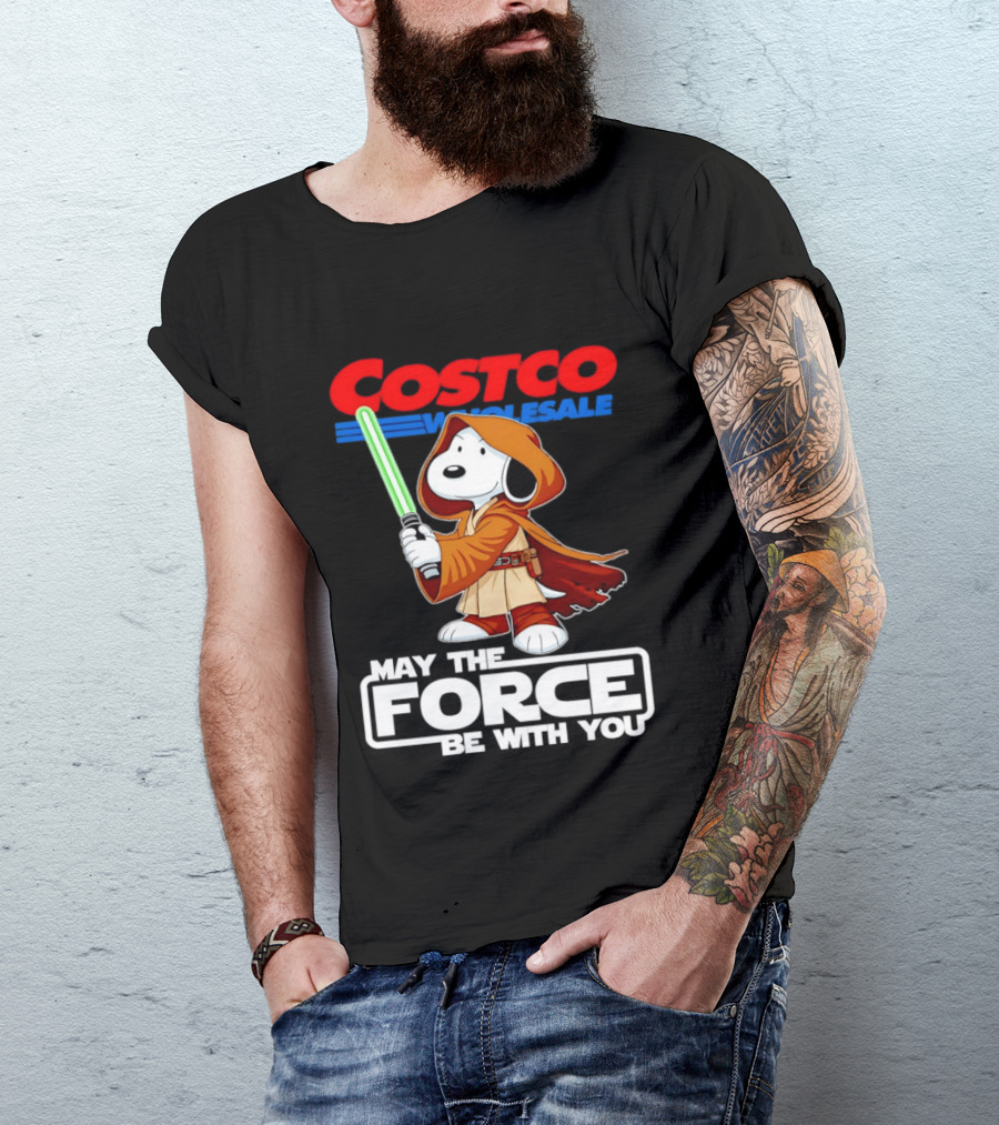 Snoopy Costco Wholesale May The Force Be With You Star Wars Jedi Lightsaber T-Shirt