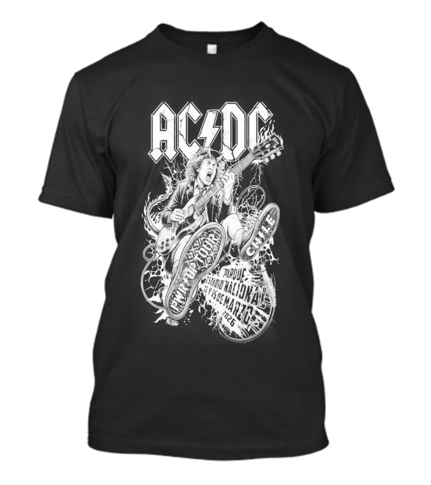 AC DC Estadio Nacional Chile March 11 15 2026 Tour T-Shirt