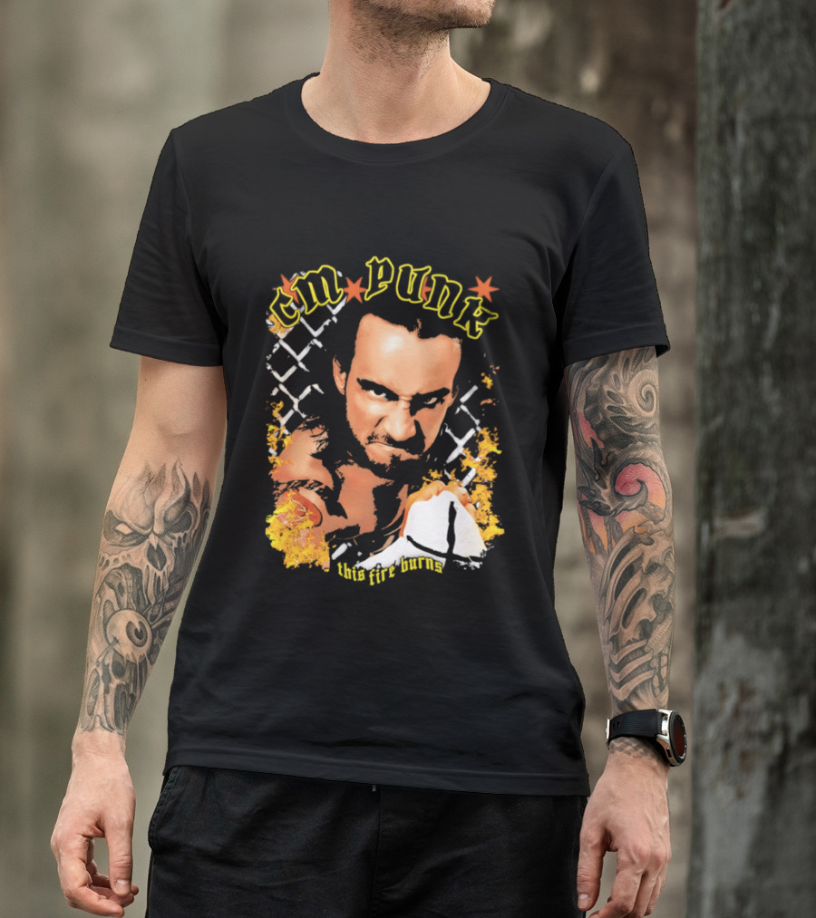 CM Punk This Fire Burns Wrestling T-Shirt