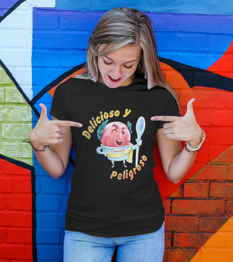 Delicioso Y Sabrosito Peligroso Helado Sonriente Dibujos Animados Cucharón T-Shirt