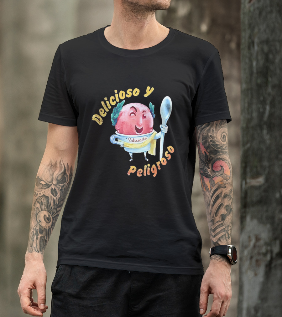 Delicioso Y Sabrosito Peligroso Helado Sonriente Dibujos Animados Cucharón T-Shirt