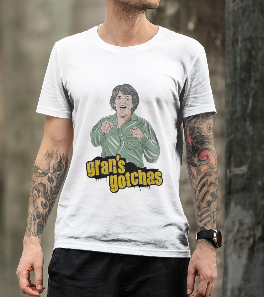 Gran's Gotchas Chris Lilley Angry Boys Character Shushing T-Shirt