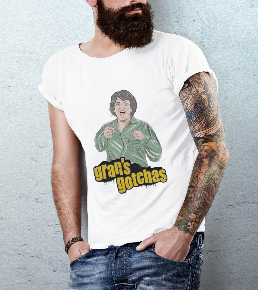 Gran's Gotchas Chris Lilley Angry Boys Character Shushing T-Shirt