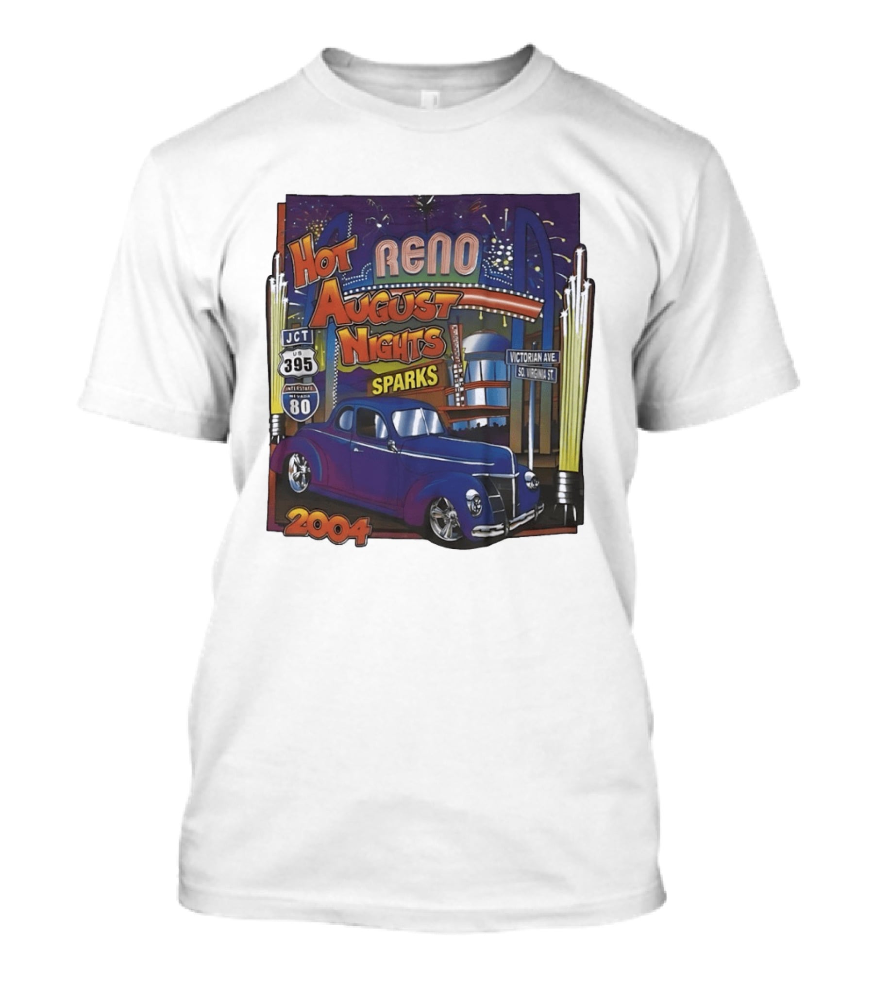 Hot August Nights Reno Sparks 2004 Classic Car Show Interstate 395 Victorian Avenue T-Shirt