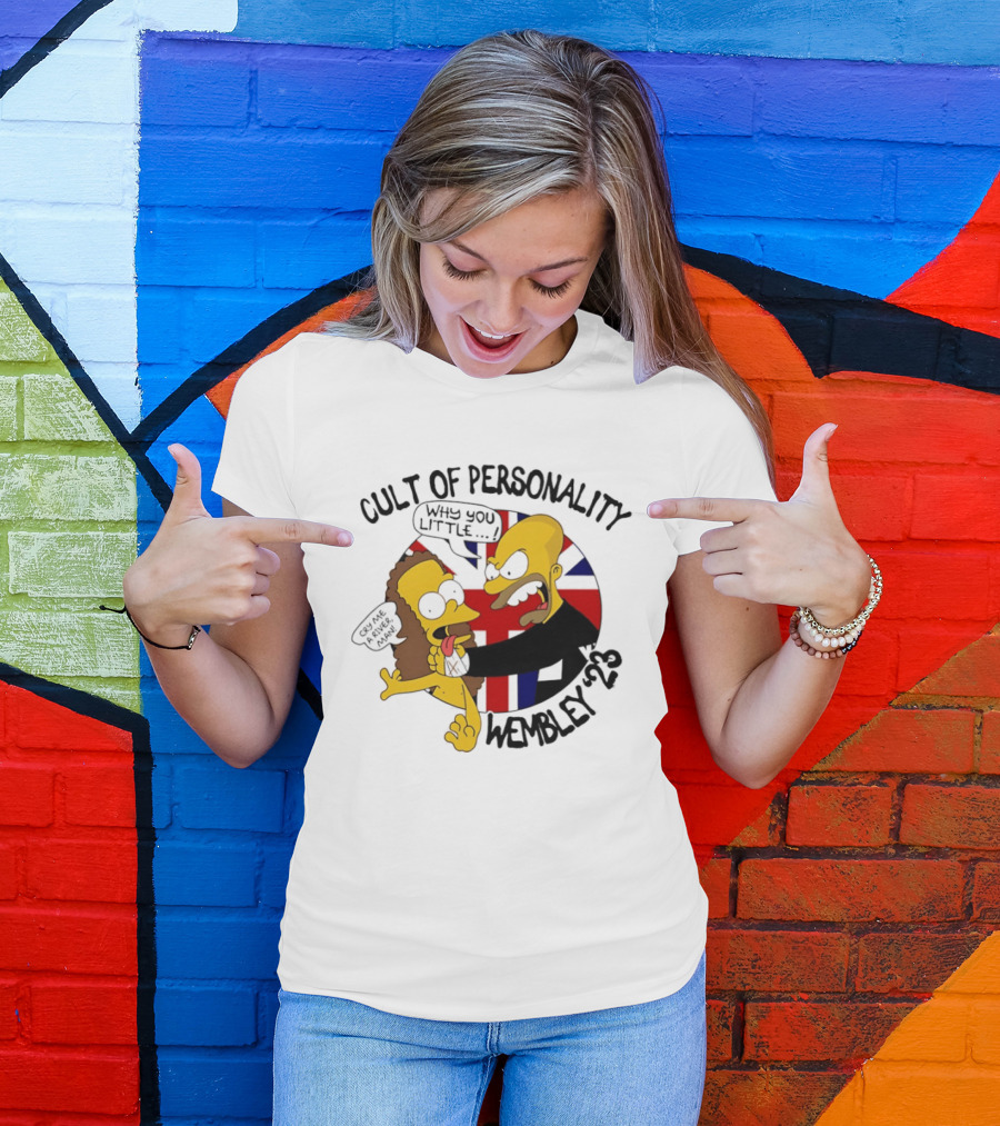 Cult Of Personality Wembley 2023 Cartoon "Why You Little" UK Flag T-Shirt