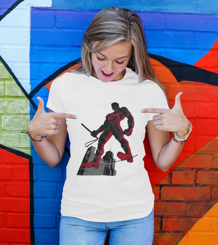 Daredevil Marvel Red Superhero Cityscape T-Shirt