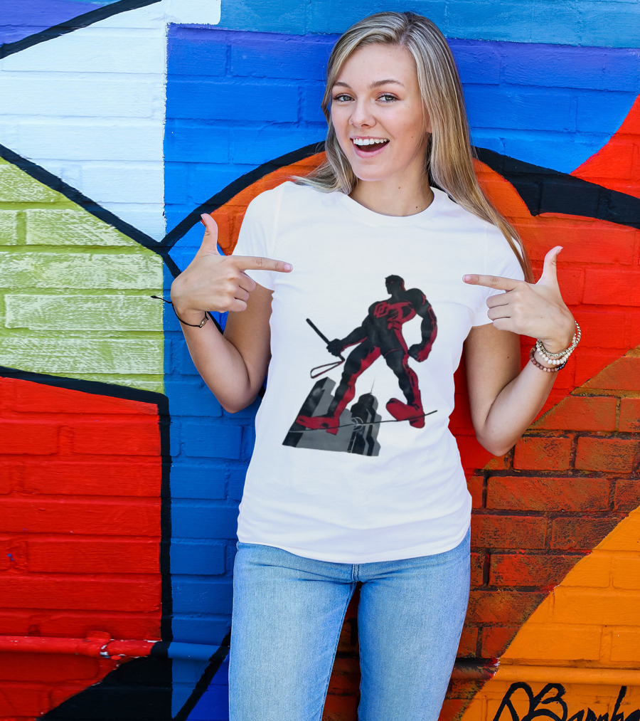 Daredevil Marvel Red Superhero Cityscape T-Shirt