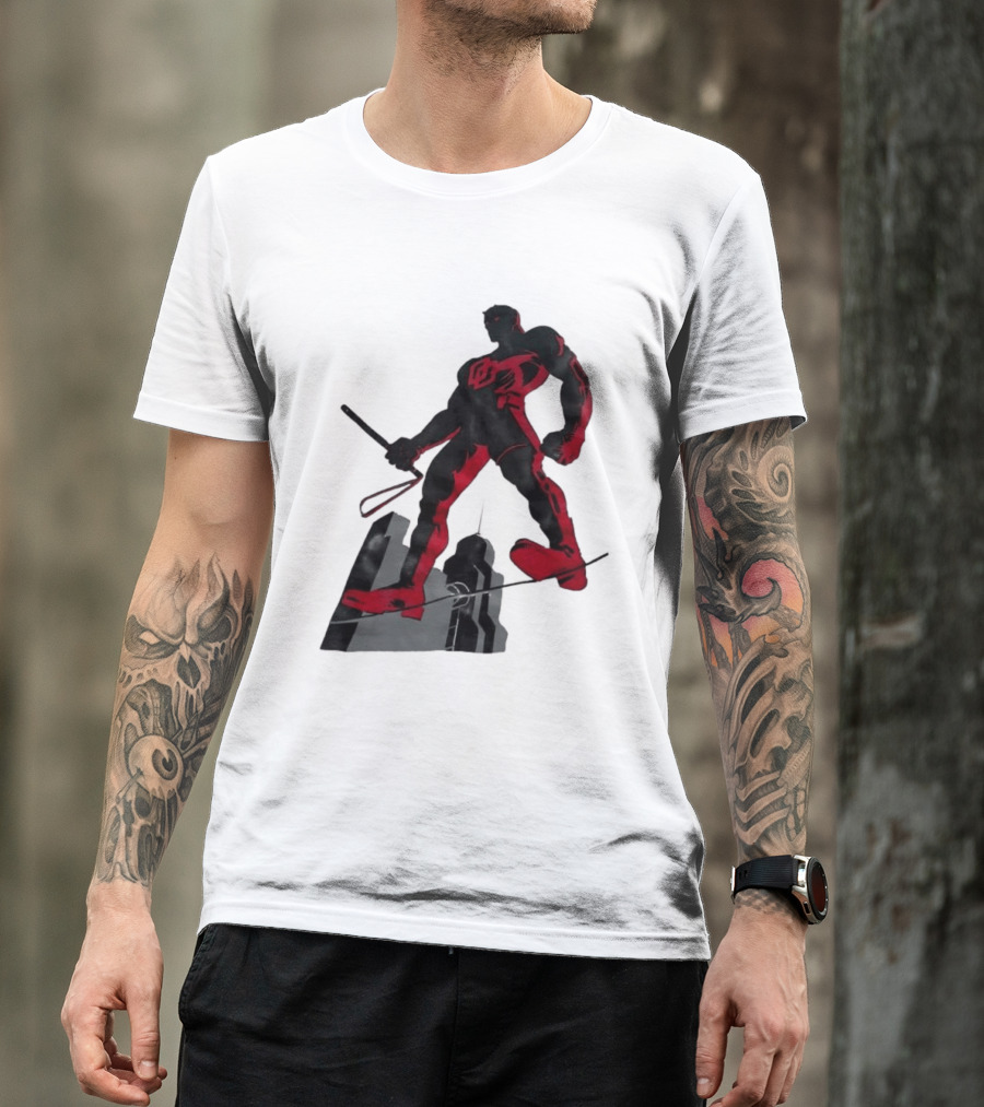 Daredevil Marvel Red Superhero Cityscape T-Shirt