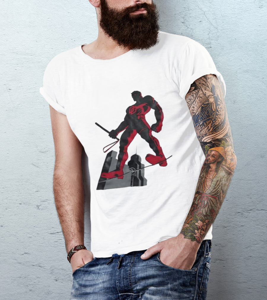 Daredevil Marvel Red Superhero Cityscape T-Shirt