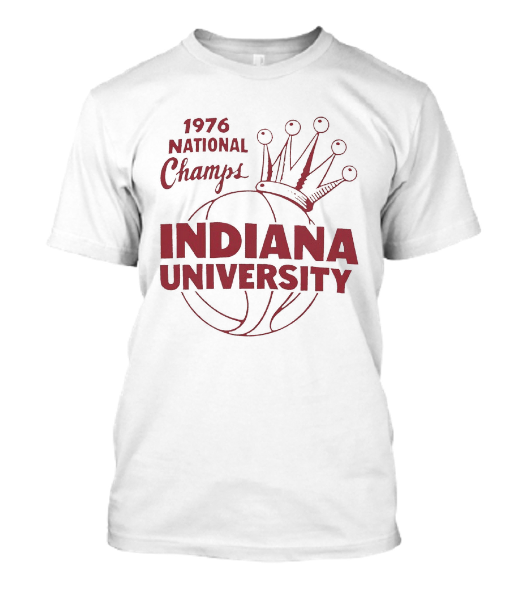 Indiana University 1976 National Champs Basketball Crown T-Shirt