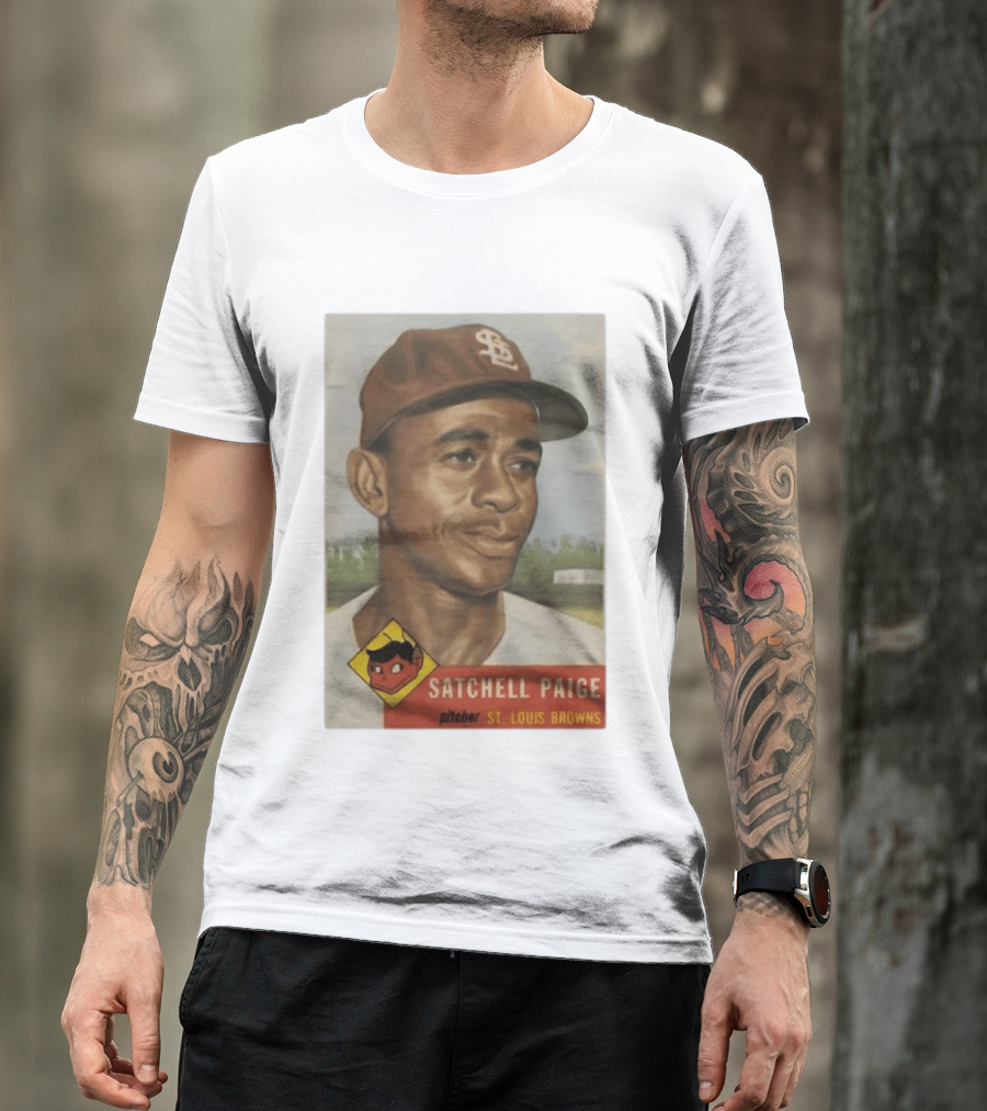 Satchell Paige St. Louis Browns Pitcher Vintage Baseball Card T-Shirt