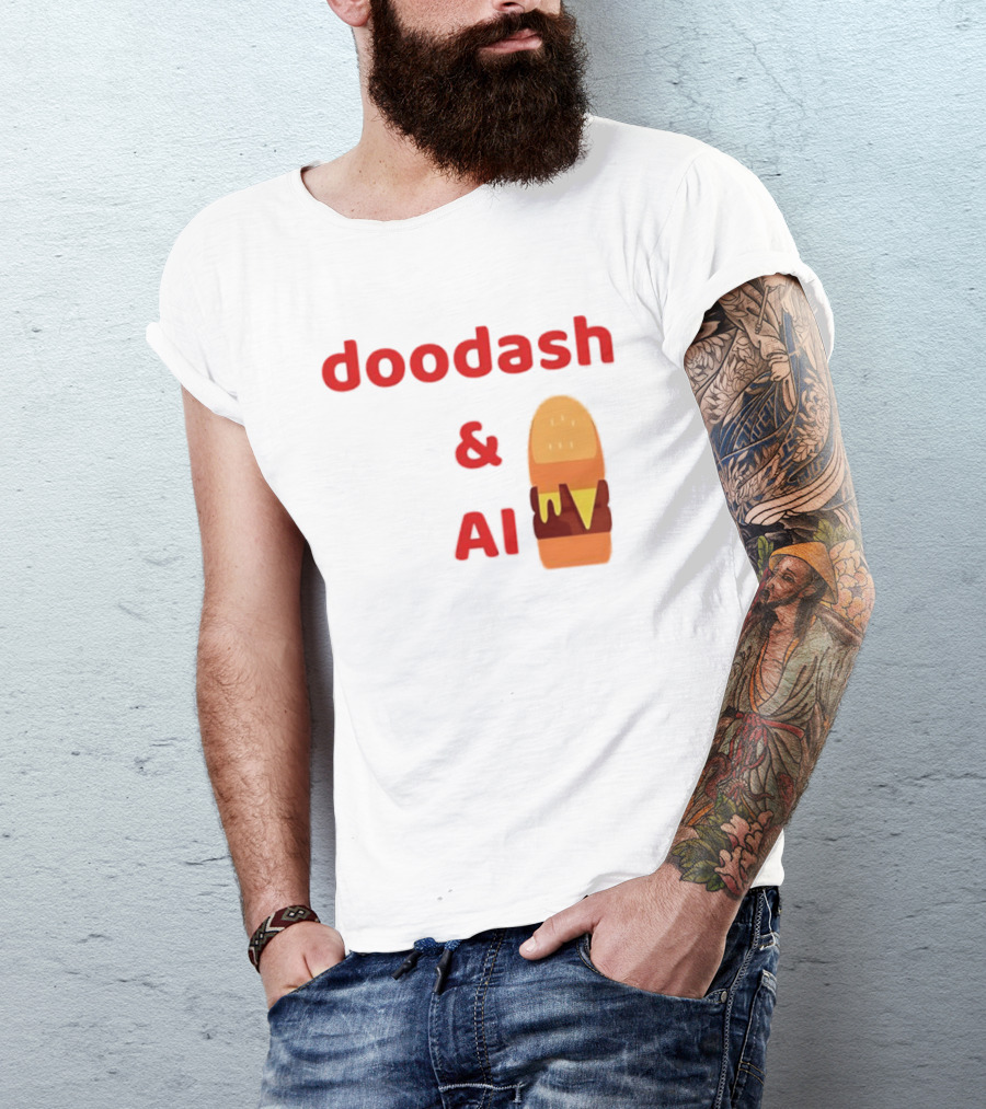 Doodash AI Burger Fast Food Delivery T-Shirt