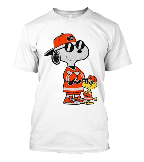 Snoopy Woodstock Philadelphia Flyers NHL Hockey Sunglasses T-Shirt