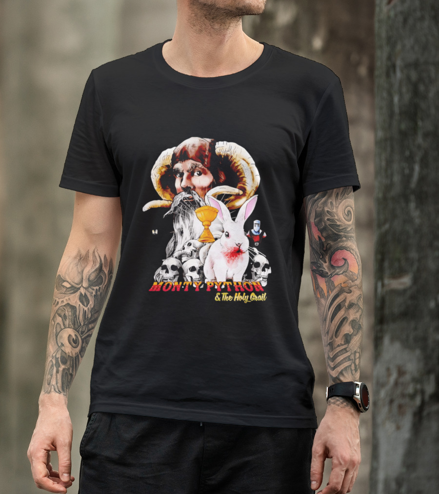 Monty Python And The Holy Grail Tim The Enchanter Killer Rabbit Grail Skulls T-Shirt