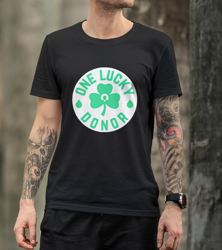 One Lucky Donor Clover Leaf Saint Patrick's Day T-Shirt