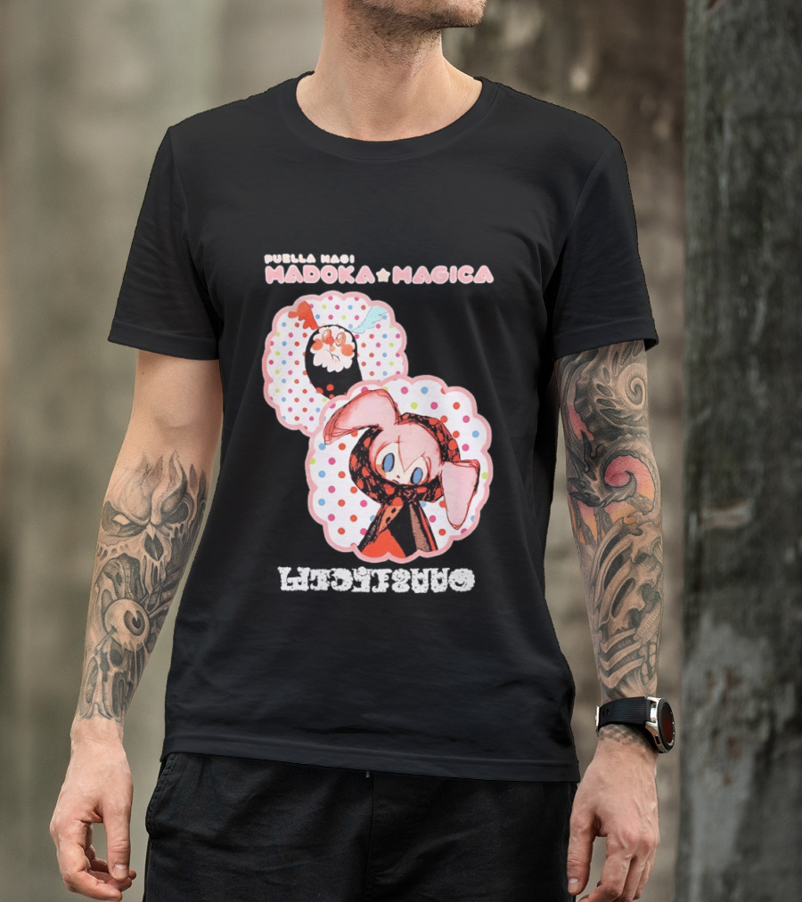 Puella Magi Madoka Magica Cute Kawaii Kyubey Quilt T-Shirt