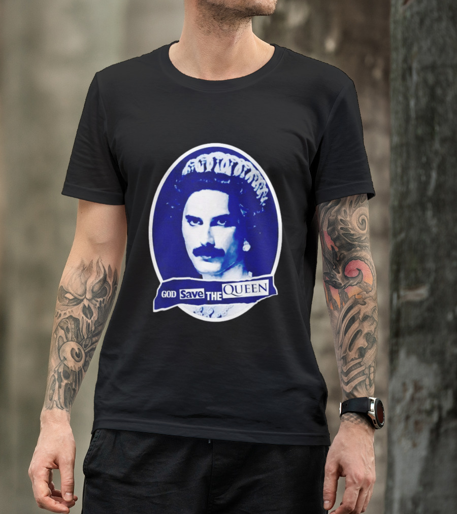 God Save The Queen Freddy Mercury Regal Punk Icon Sticker T-Shirt