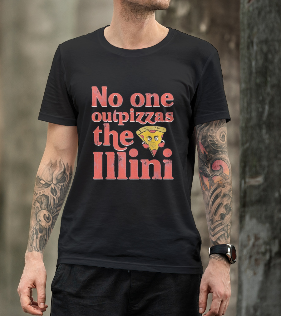 No One Outpizzas The Illini Pizza Face T-Shirt