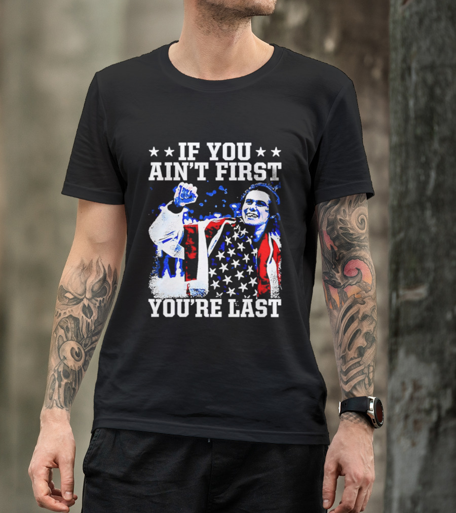 Jack Hughes If You Ain't First You're Last 2026 Winter Olympics USA Flag Victory T-Shirt