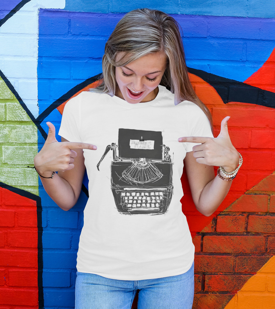 Typewriter Paragraph Planet Book Lovers Novelists Retro Writer Aesthetic T-Shirt