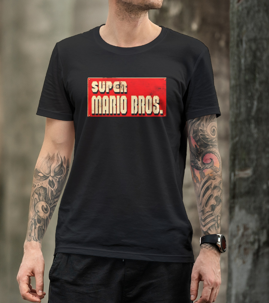 Super Mario Bros Iconic Title Sign T-Shirt