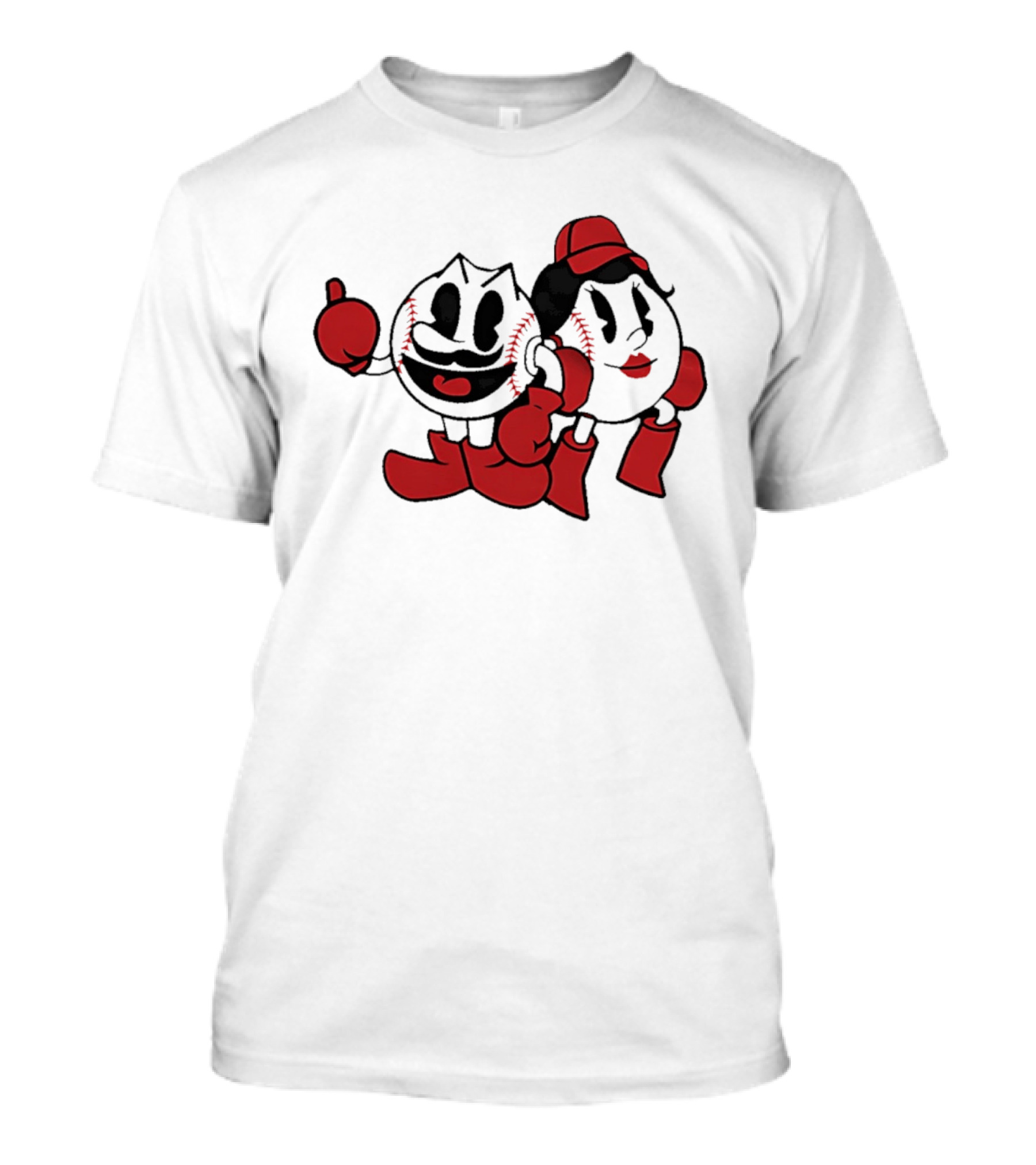 Cincinnati Reds Mr And Ms Baseball Cartoon T-Shirt
