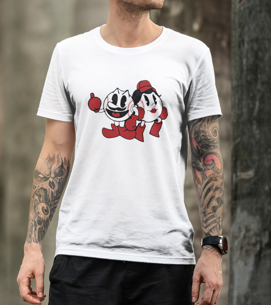 Cincinnati Reds Mr And Ms Baseball Cartoon T-Shirt