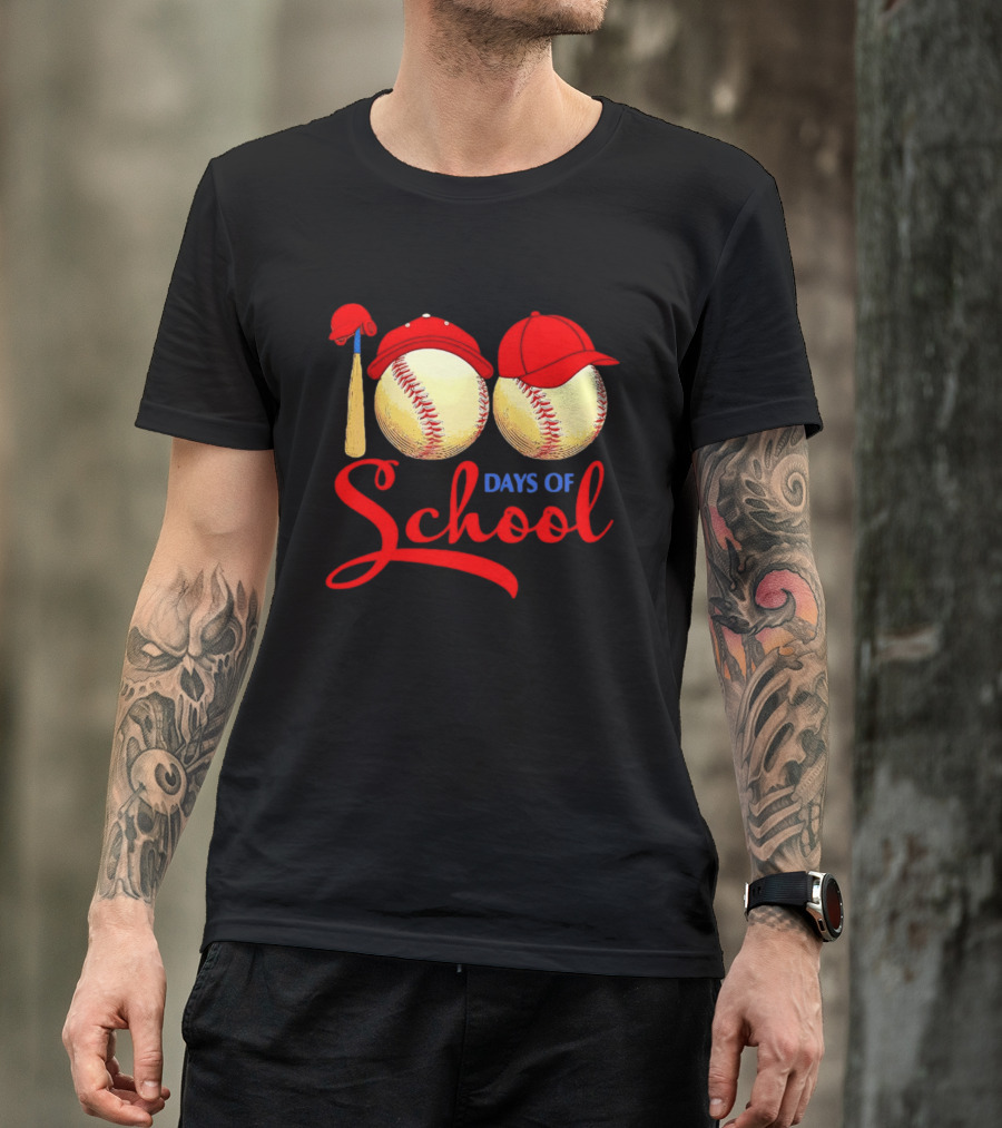100 Days Of School Baseball Hat Celebration T-Shirt