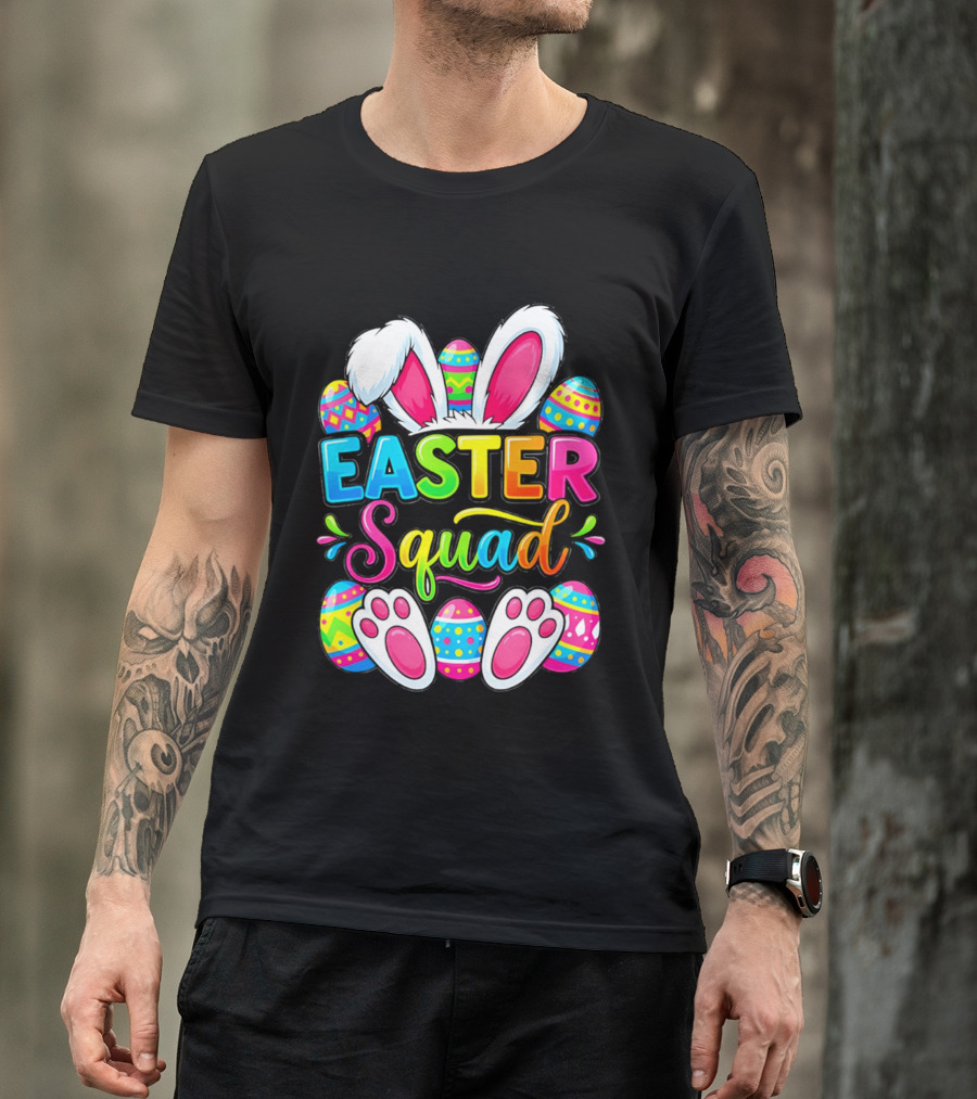 Easter Squad Bunny Ears Colorful Egg Hunt Matching Family 2026 T-Shirt