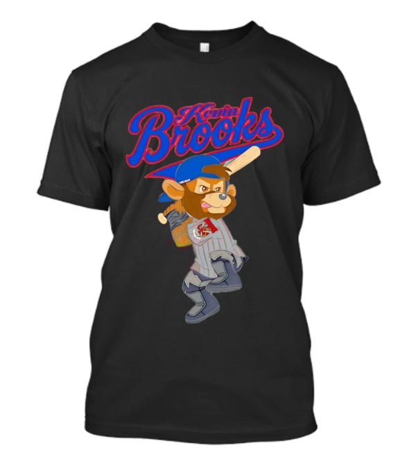 Kevin Brooks Cartoon Baseball Character With Bat And Jersey T-Shirt