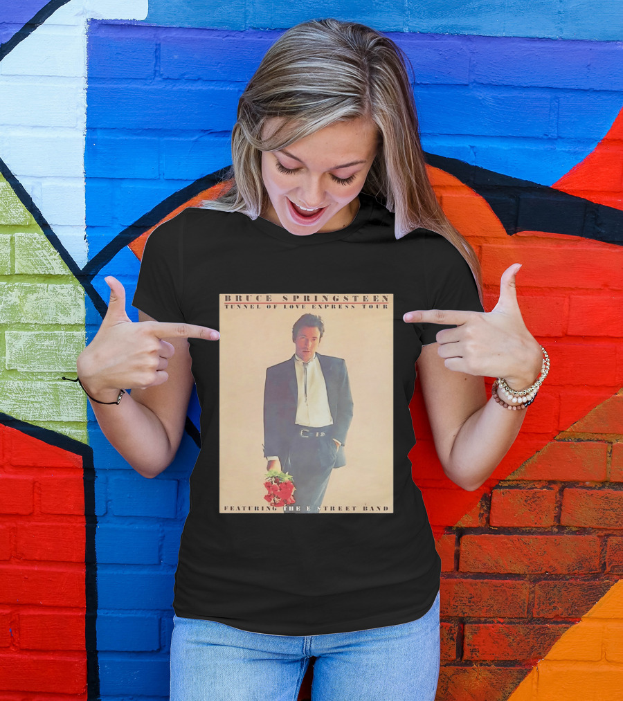 Bruce Springsteen Tunnel Of Love Express Tour Featuring The E Street Band 80s Vintage Rock Music Memorabilia T-Shirt