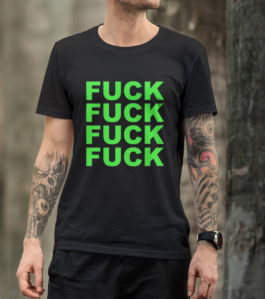 F<strong>* F</strong>* F<strong>* F</strong>* Repeated Bold Neon Green T-Shirt