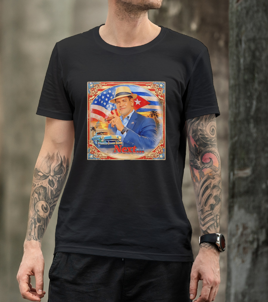 Next USA Cuban Cigar American Flag Man T-Shirt