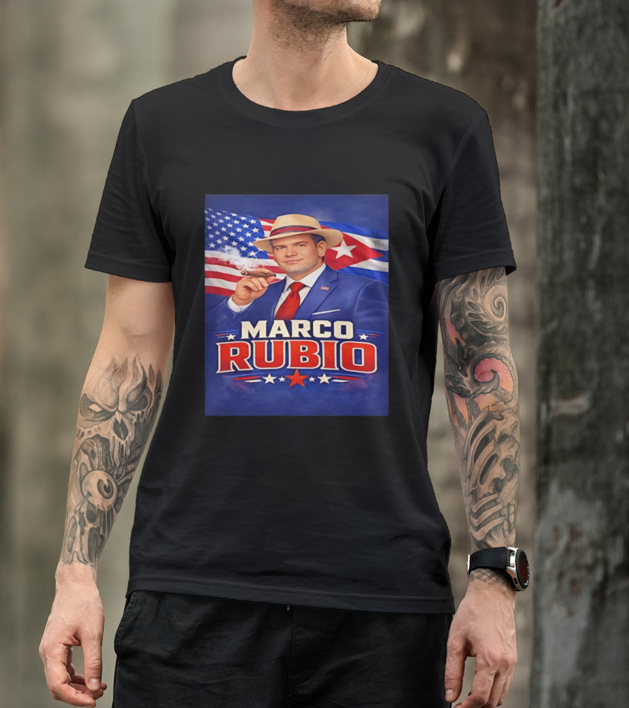 Marco Rubio Cigar USA American Cuban Flag T-Shirt