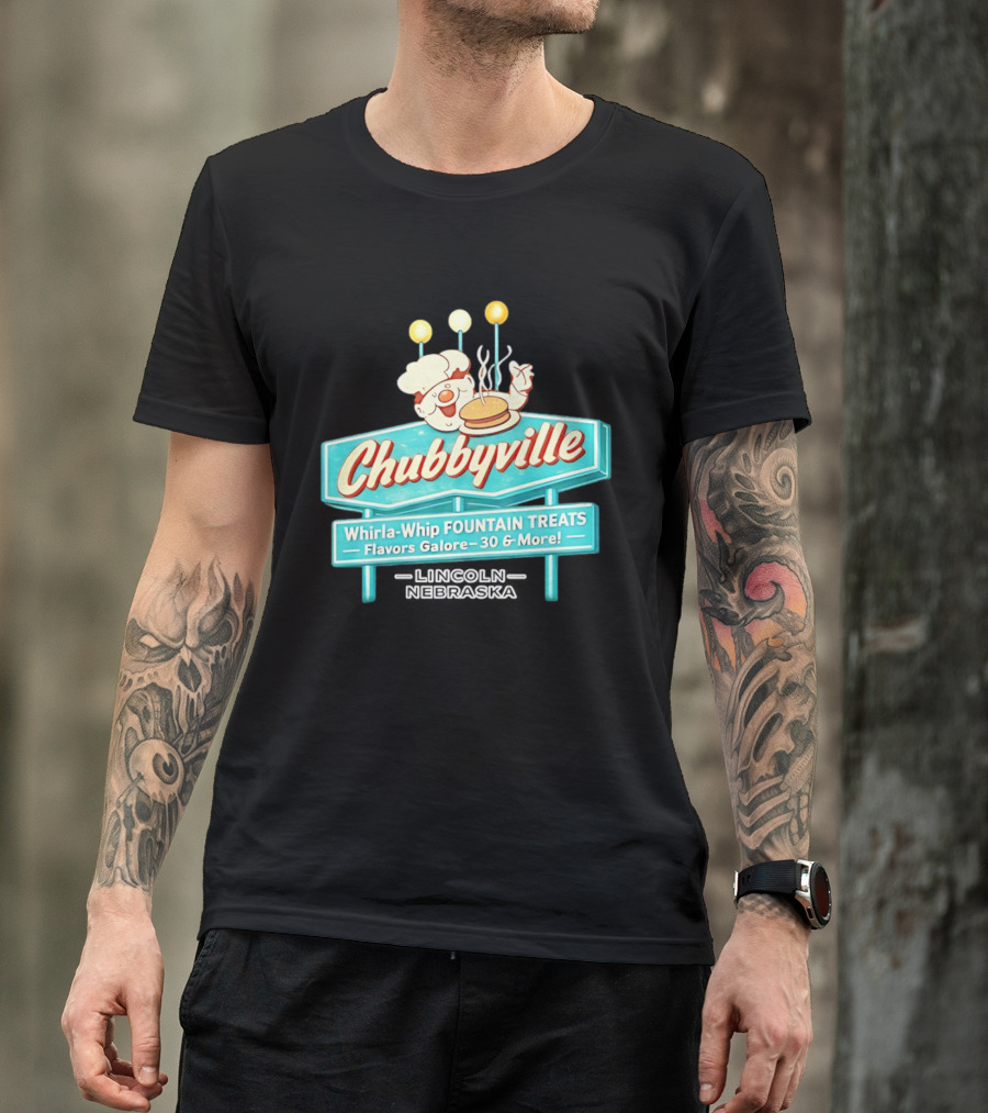 Chubbyville Whirla Whip Fountain Treats Flavors Galore 30 & More Lincoln Nebraska T-Shirt