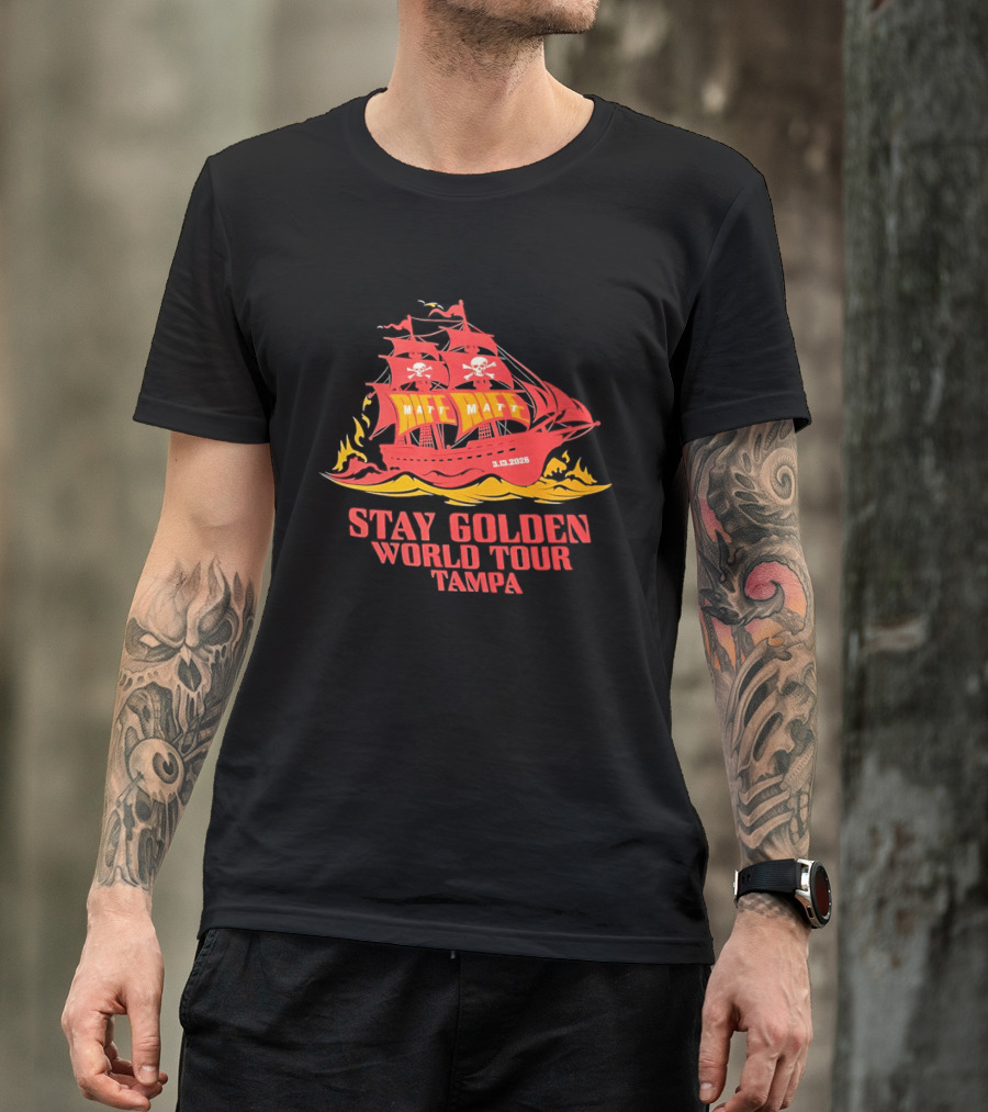 Matt Matt Stay Golden World Tour 3.13.2025 Tampa Pirate Ship T-Shirt