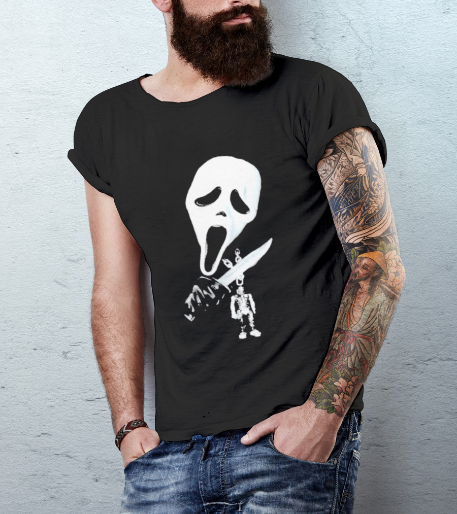 Don Toliver Scream Cactus Jack Favorite Scary Movie Ghostface Knife Skeleton Collaboration T-Shirt
