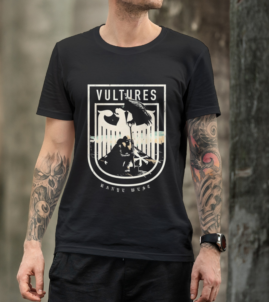 Vultures Kanye West Shield With Vultures And Embrace T-Shirt