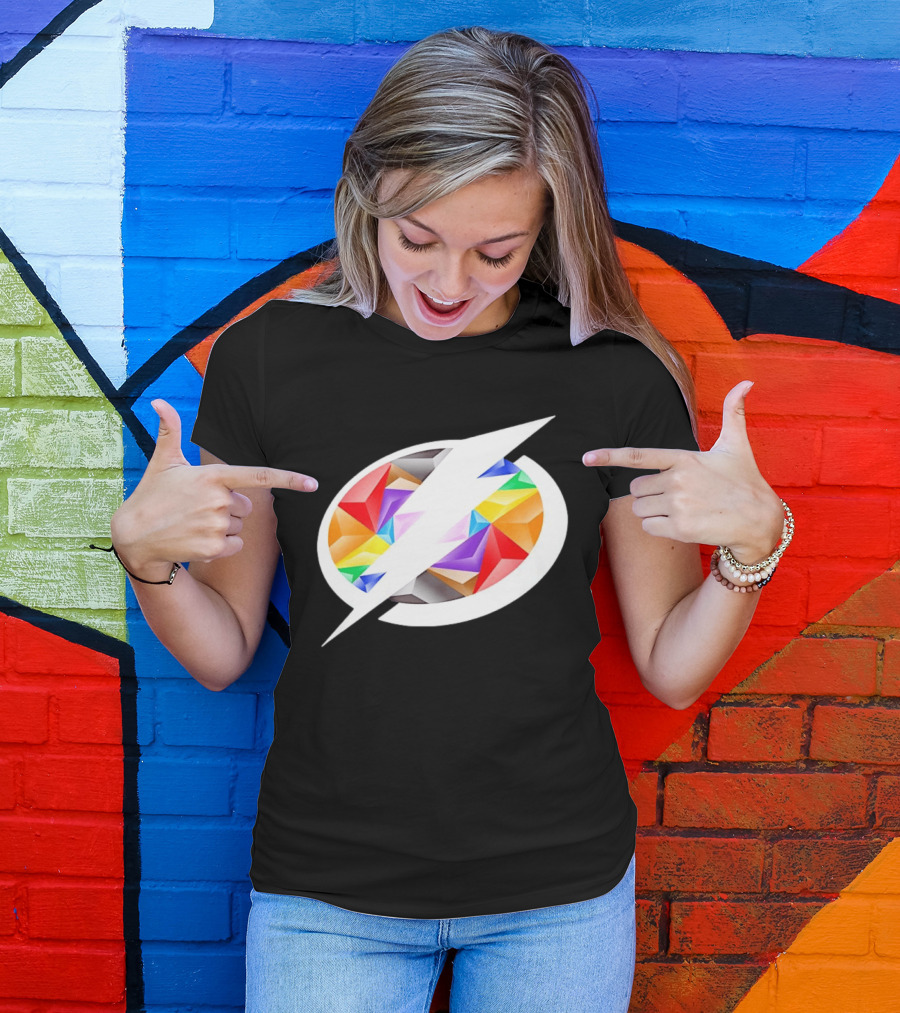 Tampa Bay Lightning Rainbow Pride Lightning Bolt T-Shirt