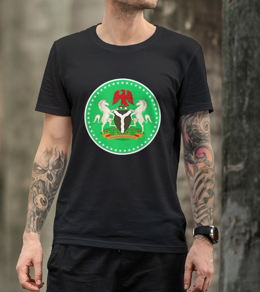 Unity Faith Peace Progress Nigeria National Coat Of Arms T-Shirt