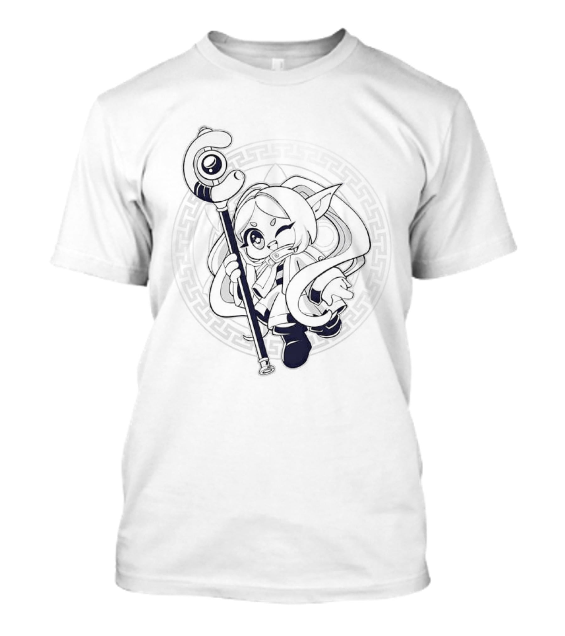 Beyond Journey's End Frieren Chibi Staff Enchanter Circle T-Shirt