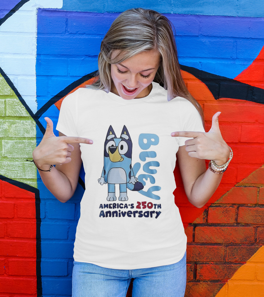 Bluey America's 250th Anniversary Celebrating Little Moments Big Freedom T-Shirt