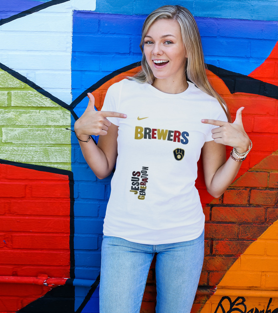 Nike Brewers Jesus Generation Tour Milwaukee Baseball T-Shirt